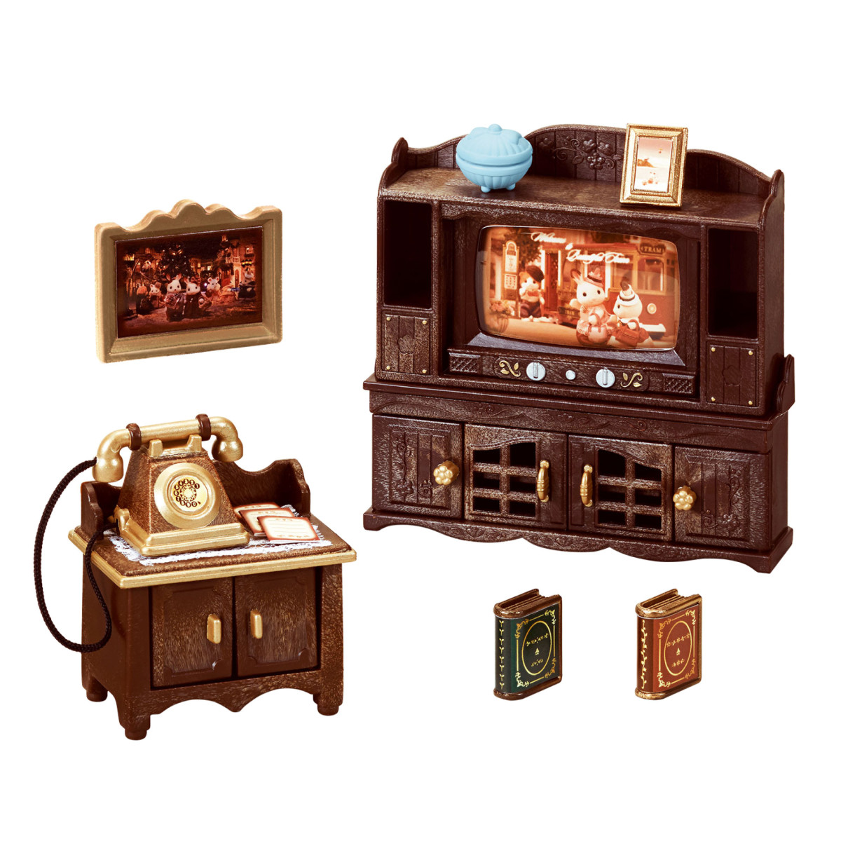 Set Classic Brown from Collection Telephone Television