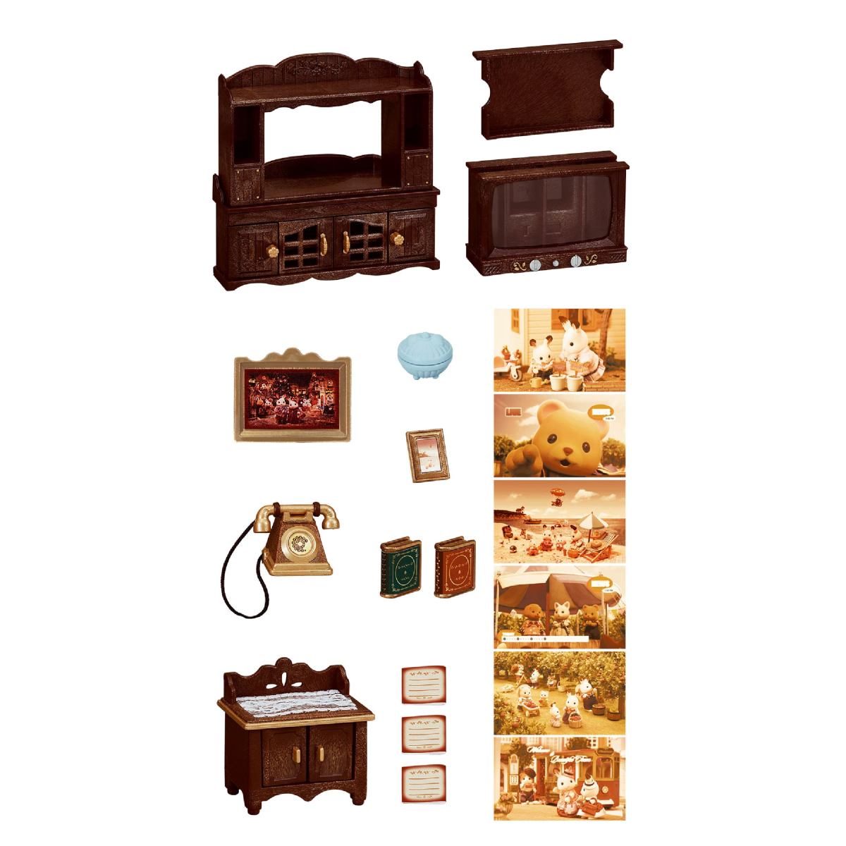 Alternative view of Set Classic Brown from Collection Telephone Television